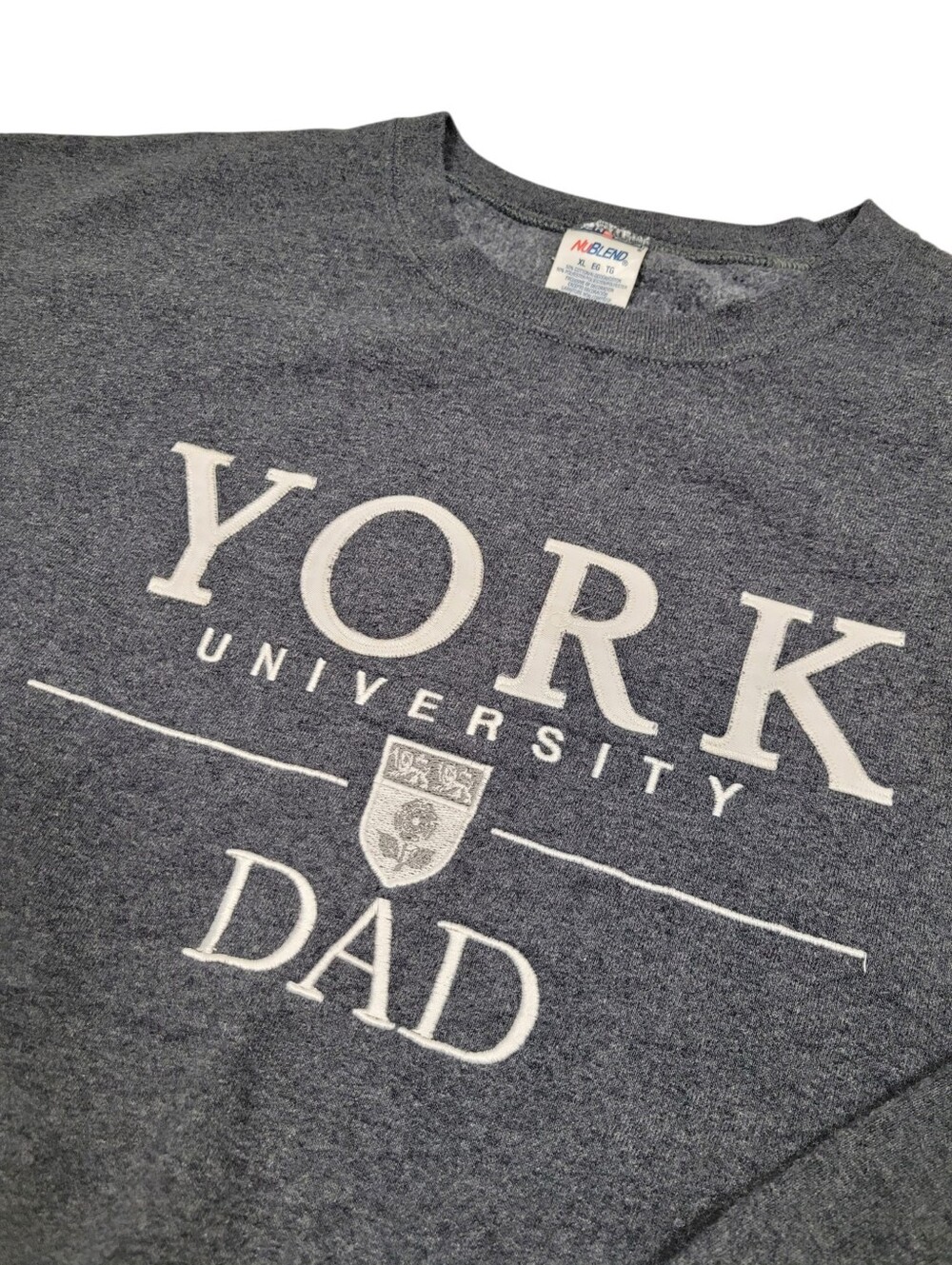 Y2K York University Dad Grey Sweatshirt Top Size: XL